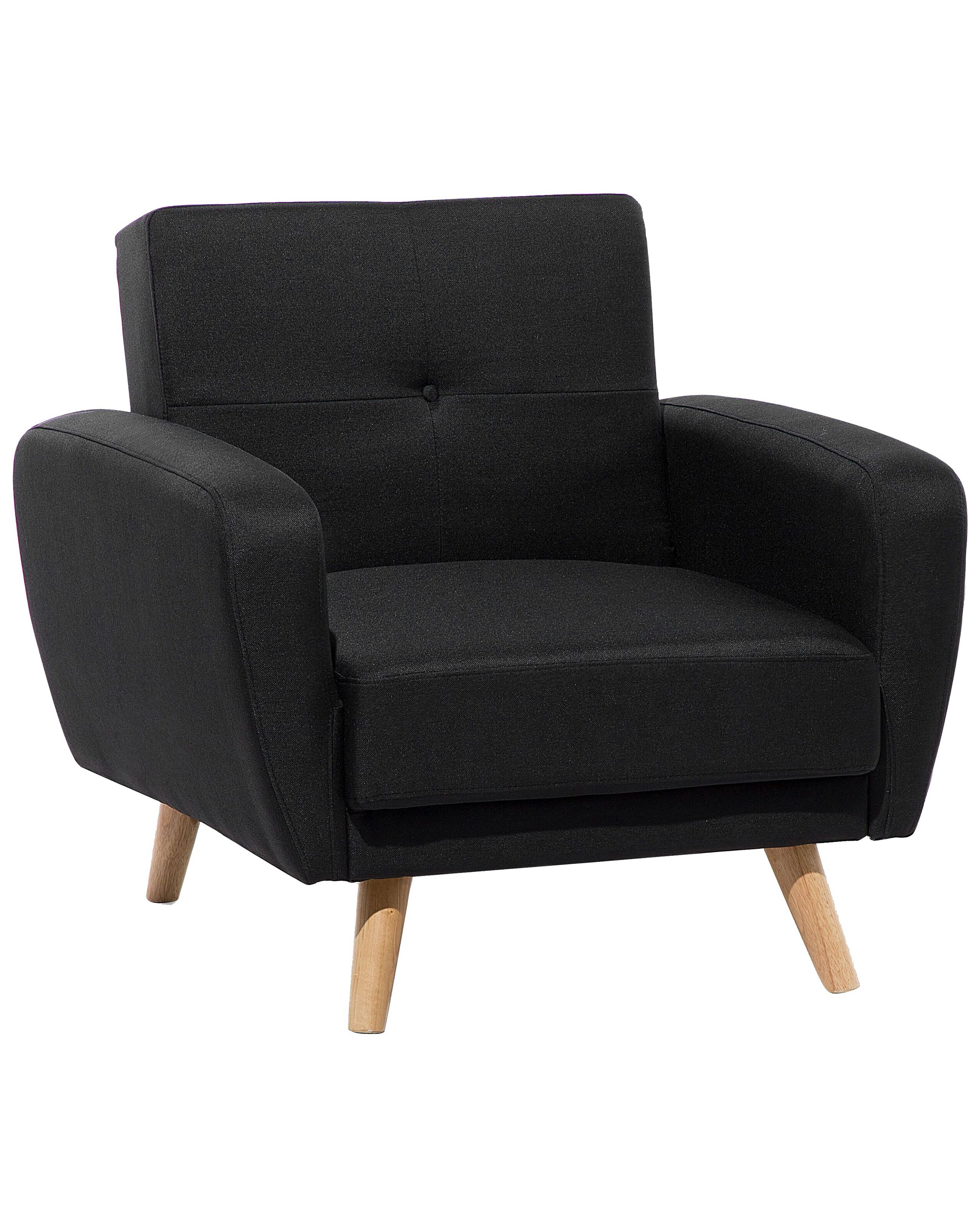 Fabric Armchair Black FLORLI