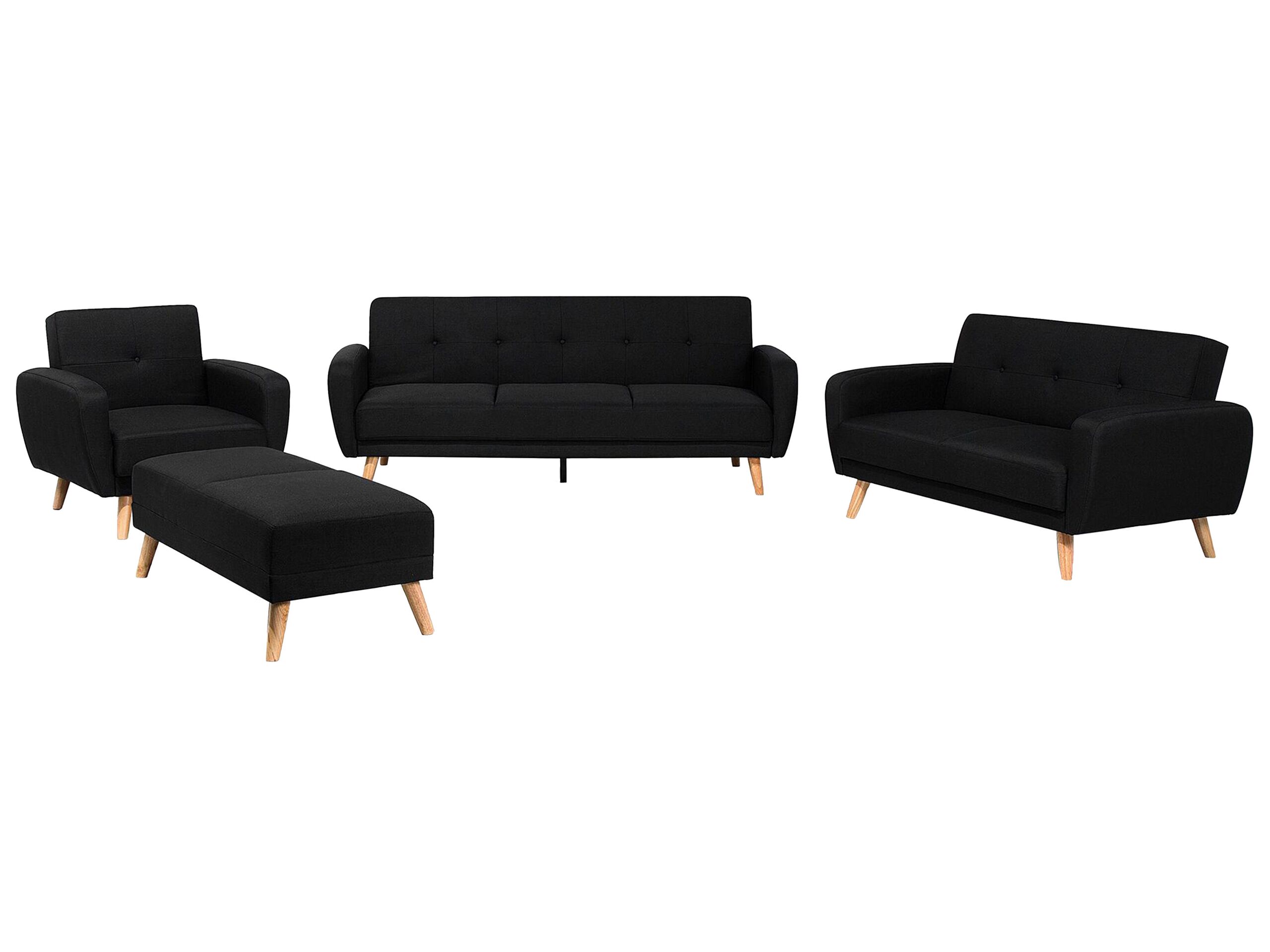 Fabric Living Room Set Black FLORLI