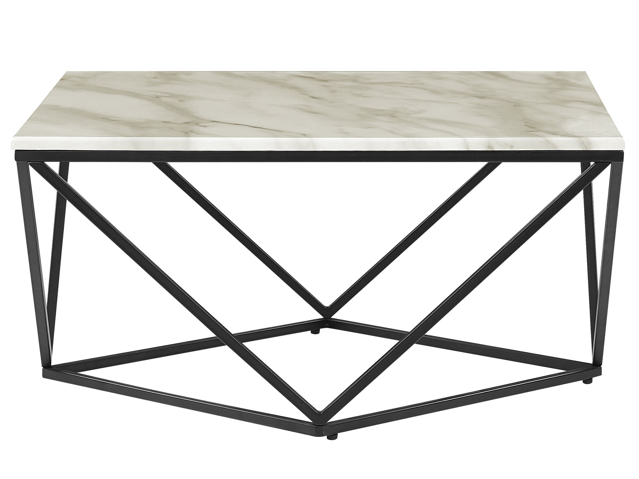 Marble Effect Coffee Table Beige and Black MALIBU