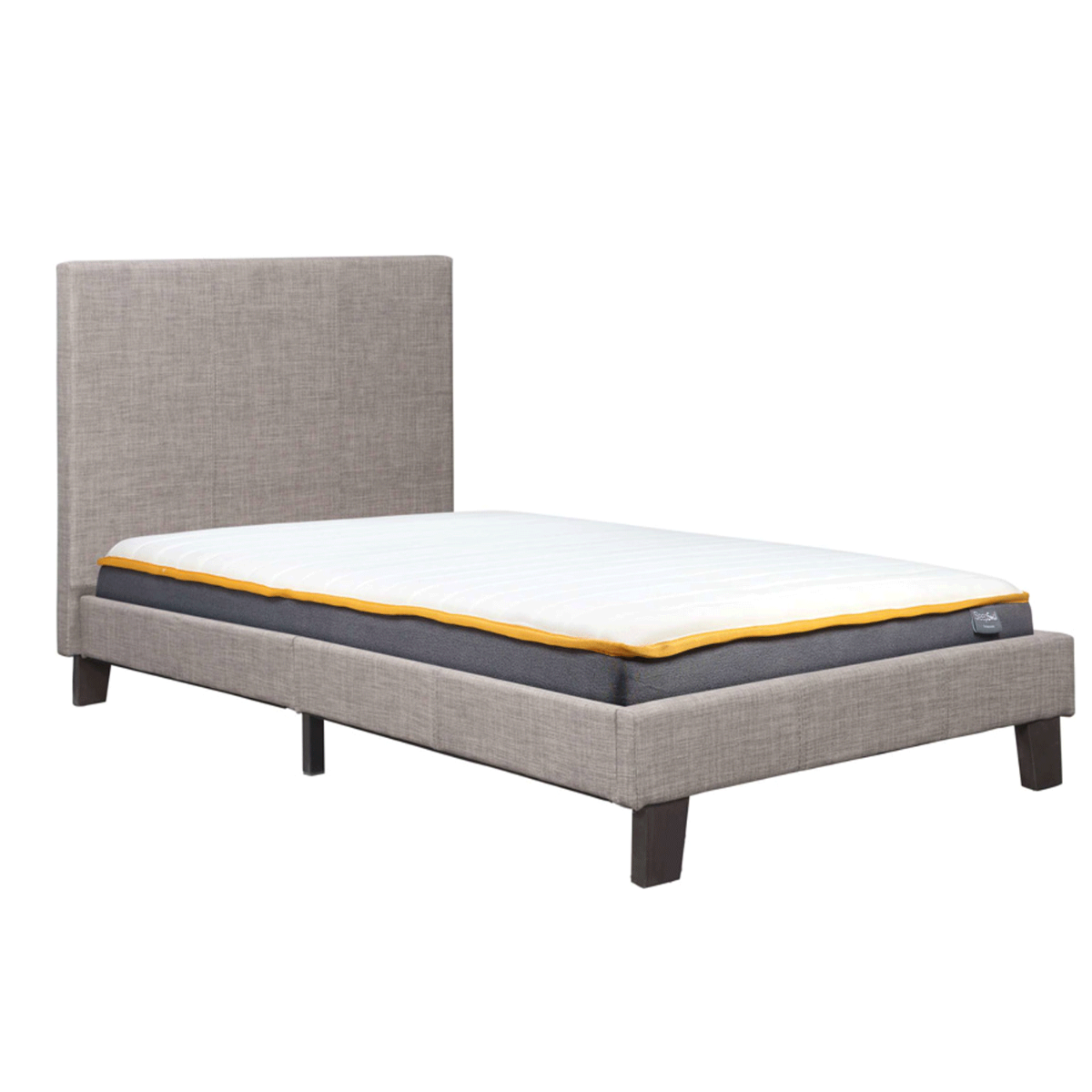Berlin Upholstered Grey Fabric Bed Frame - Single 3ft