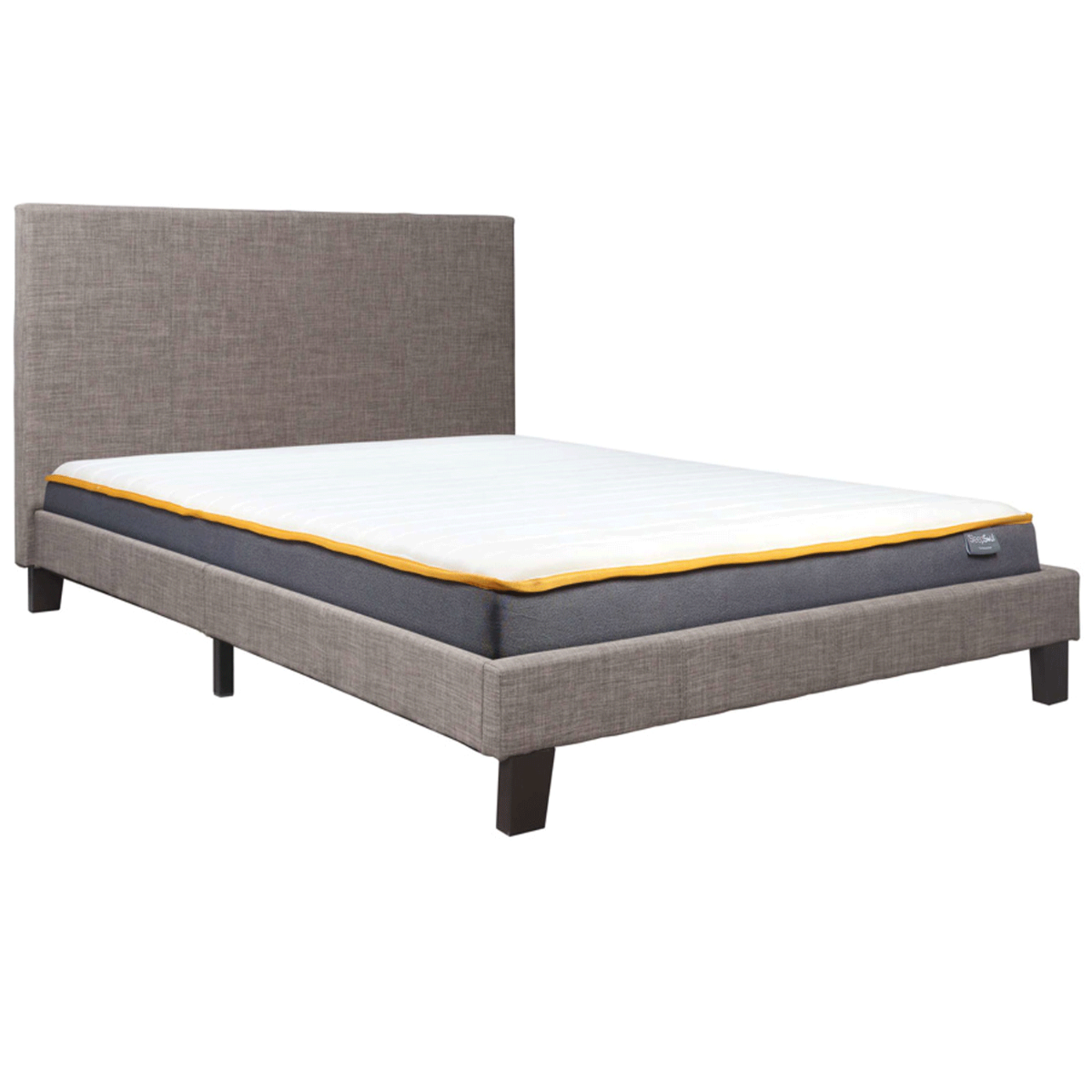 Berlin Upholstered Grey Fabric Bed Frame - Standard Double 4ft6