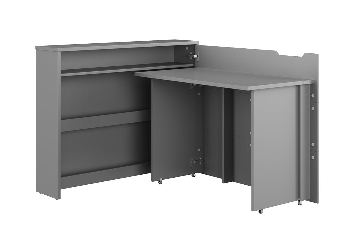 Work Concept Convertible Secret Desk With Storage Grey - Right