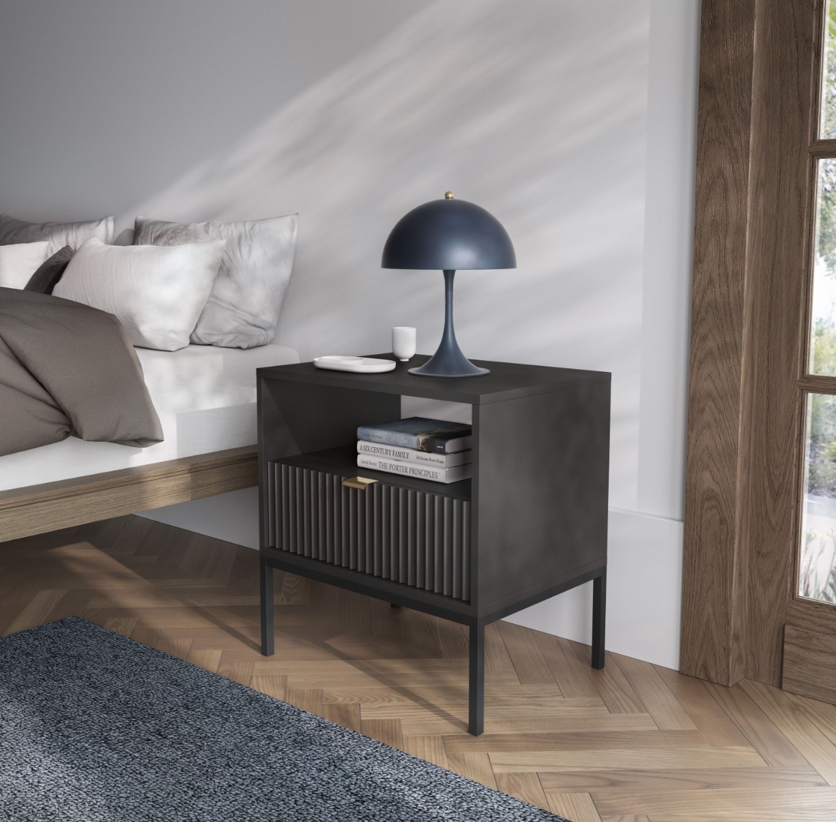 DYFED Bedside Table - Black