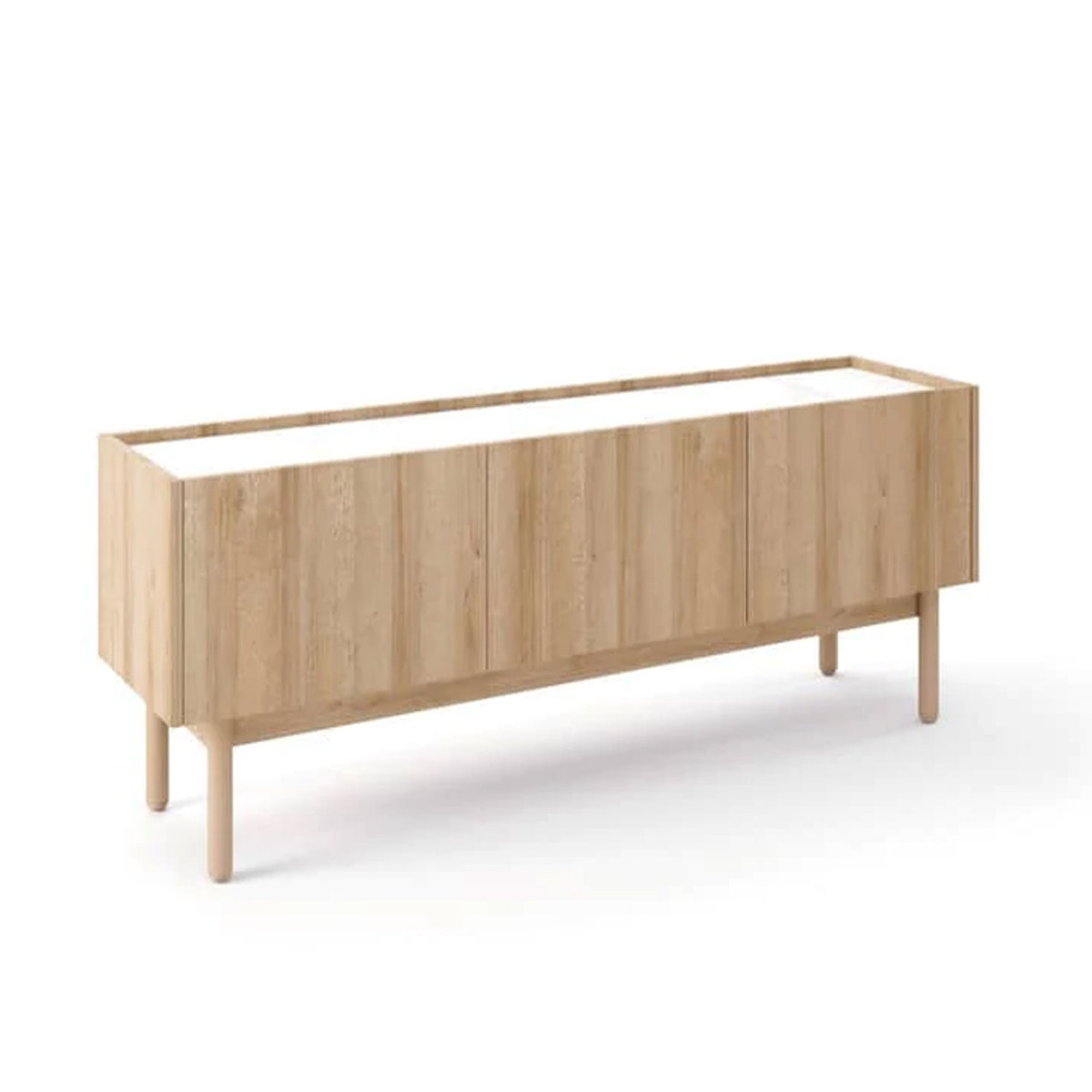 Winslow TV Cabinet with 3 Pull Down Doors - Oak Riviera
