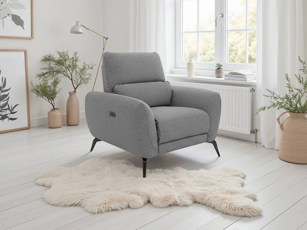 ESVIRO Fabric Electric Recliner Amrchair - Grey