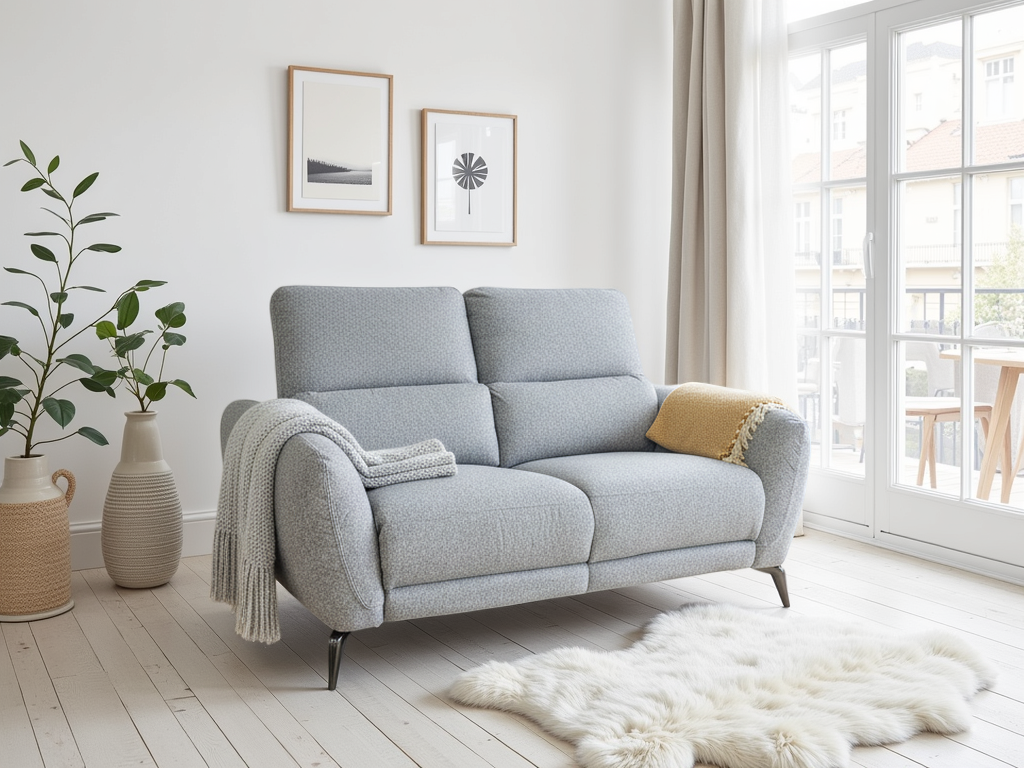 ESVIRO Fabric 2 Seater Electric Recliner Sofa - Grey