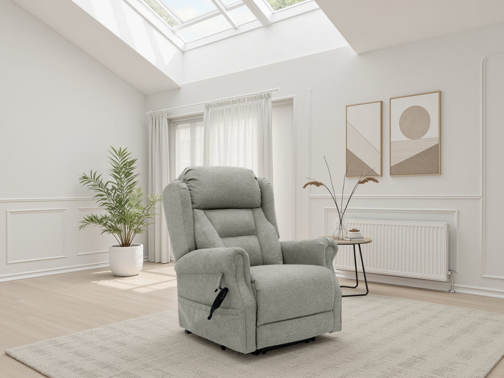 DELVANO Fabric Electric Recliner Armchair - Beige