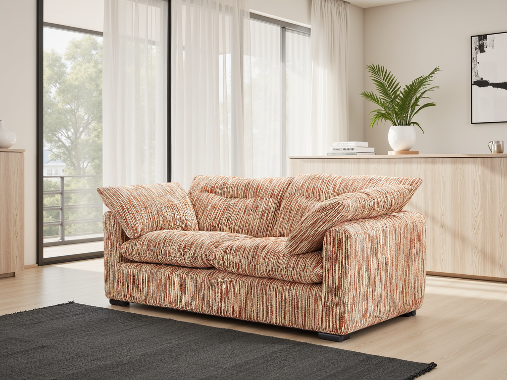 HAWKSTONE Fabric 2 Seater Sofa - Beige
