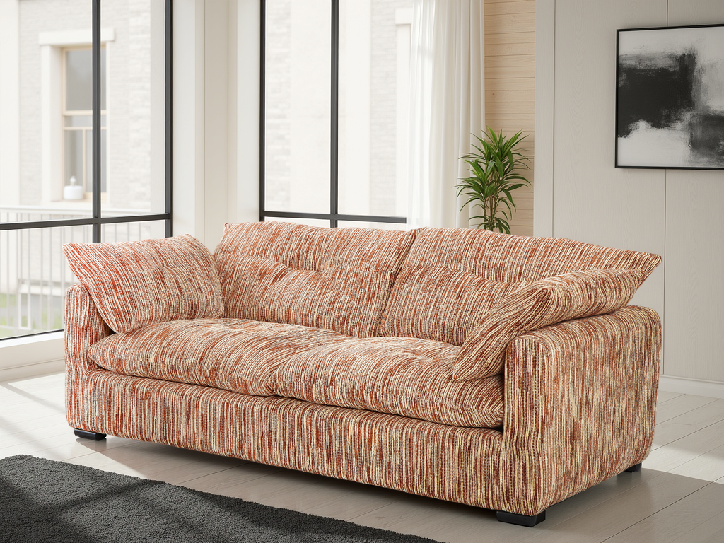 HAWKSTONE Fabric 3 Seater Sofa - Beige