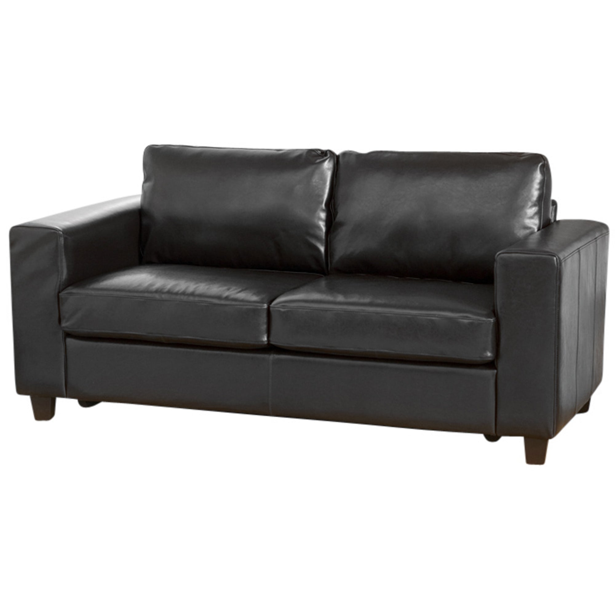 CAPPARO Leather 3 Seater Sofa - Black