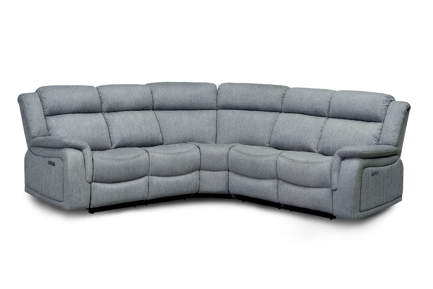 Recliner Sofa - JACKSON Soft Fabric Recliner Corner Sofa Grey 239cm