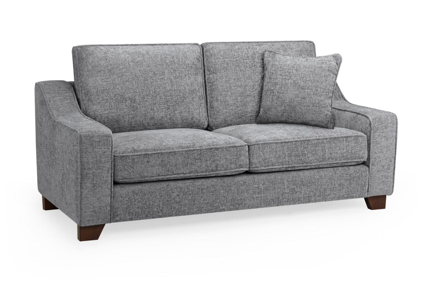 3 Seater Sofa - KAMILA Plush Fabric 3 Seater Sofa Slate 196cm