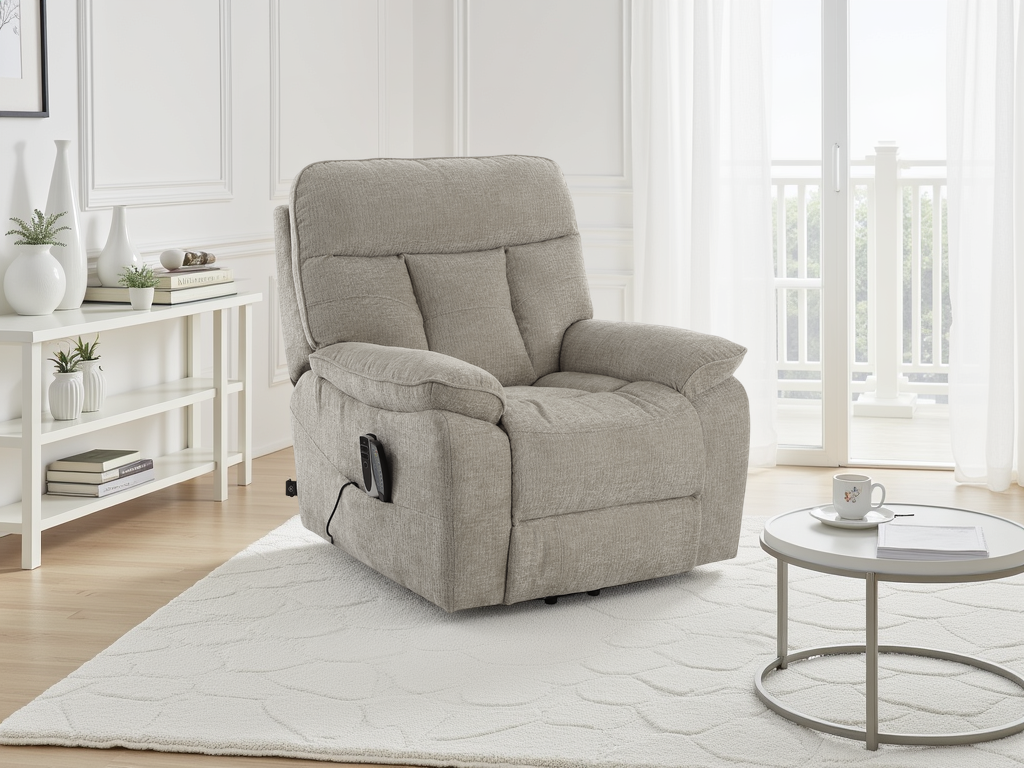 GAVENTO Fabric Rise and Recliner Electric Massage Chair - Grey