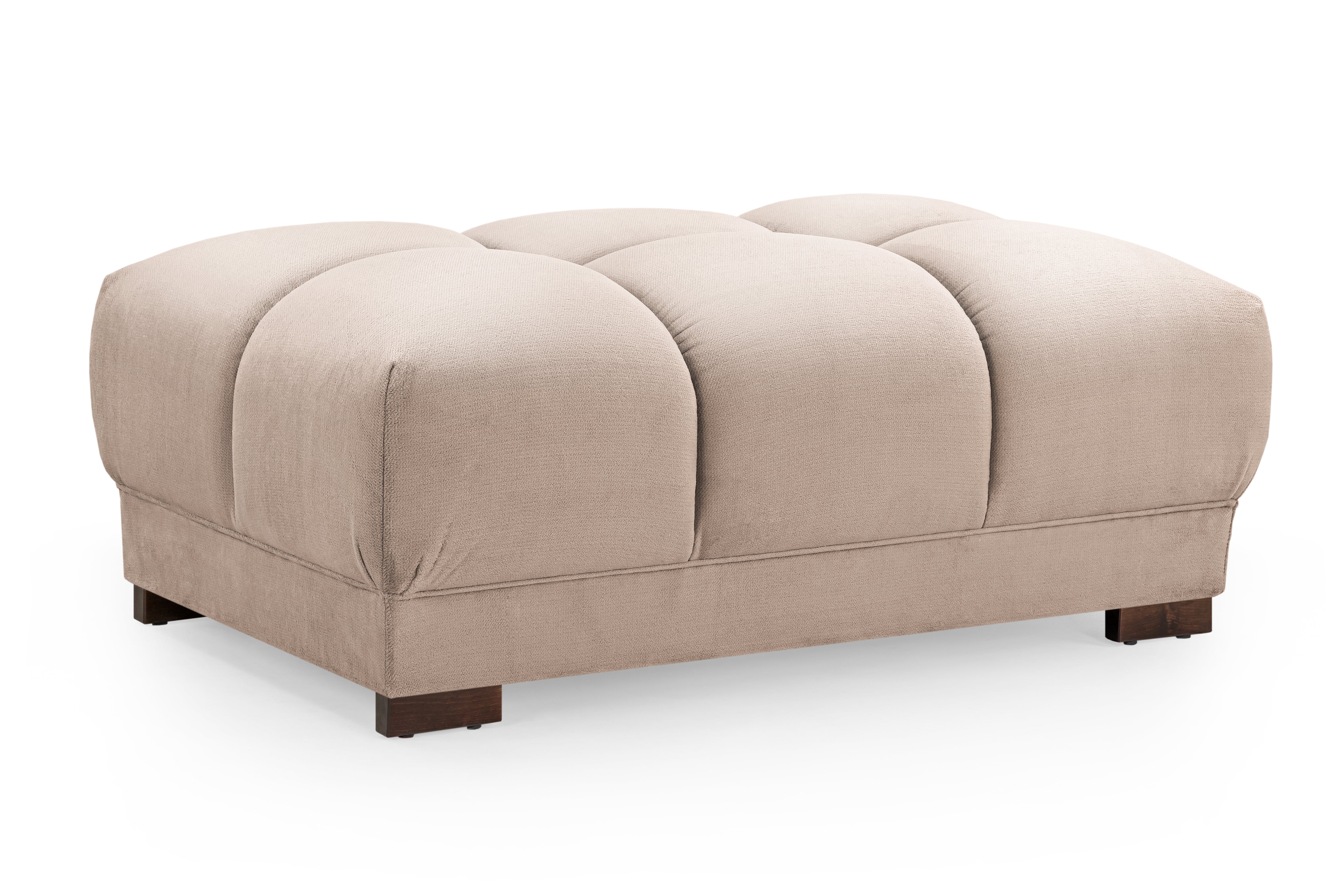 Footstool - SUSAN Plush Velvet Foostool Mocha 125cm
