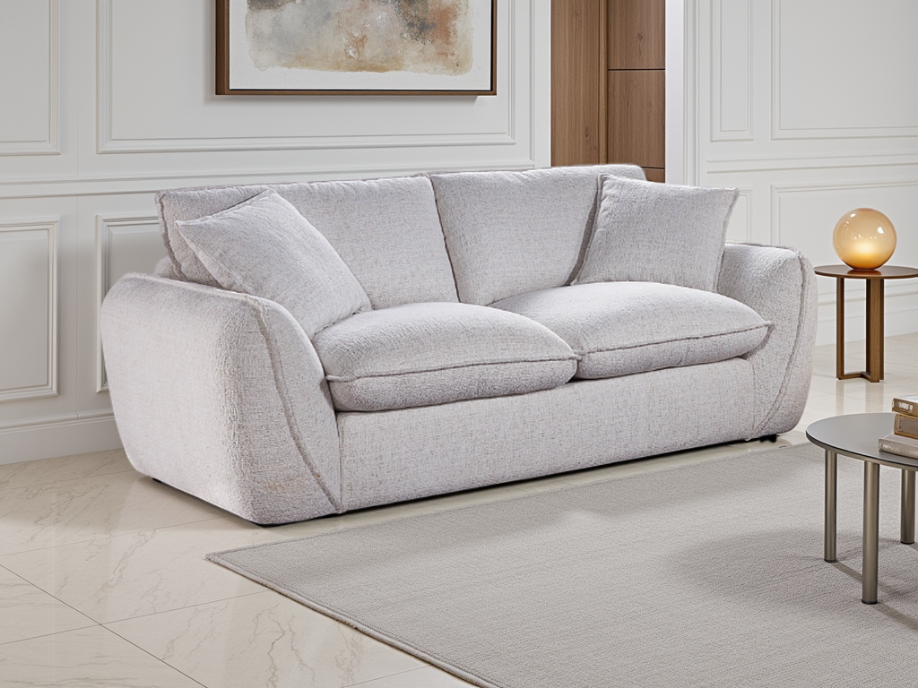 CARVELLO Fabric 2 Seater Sofa - Beige