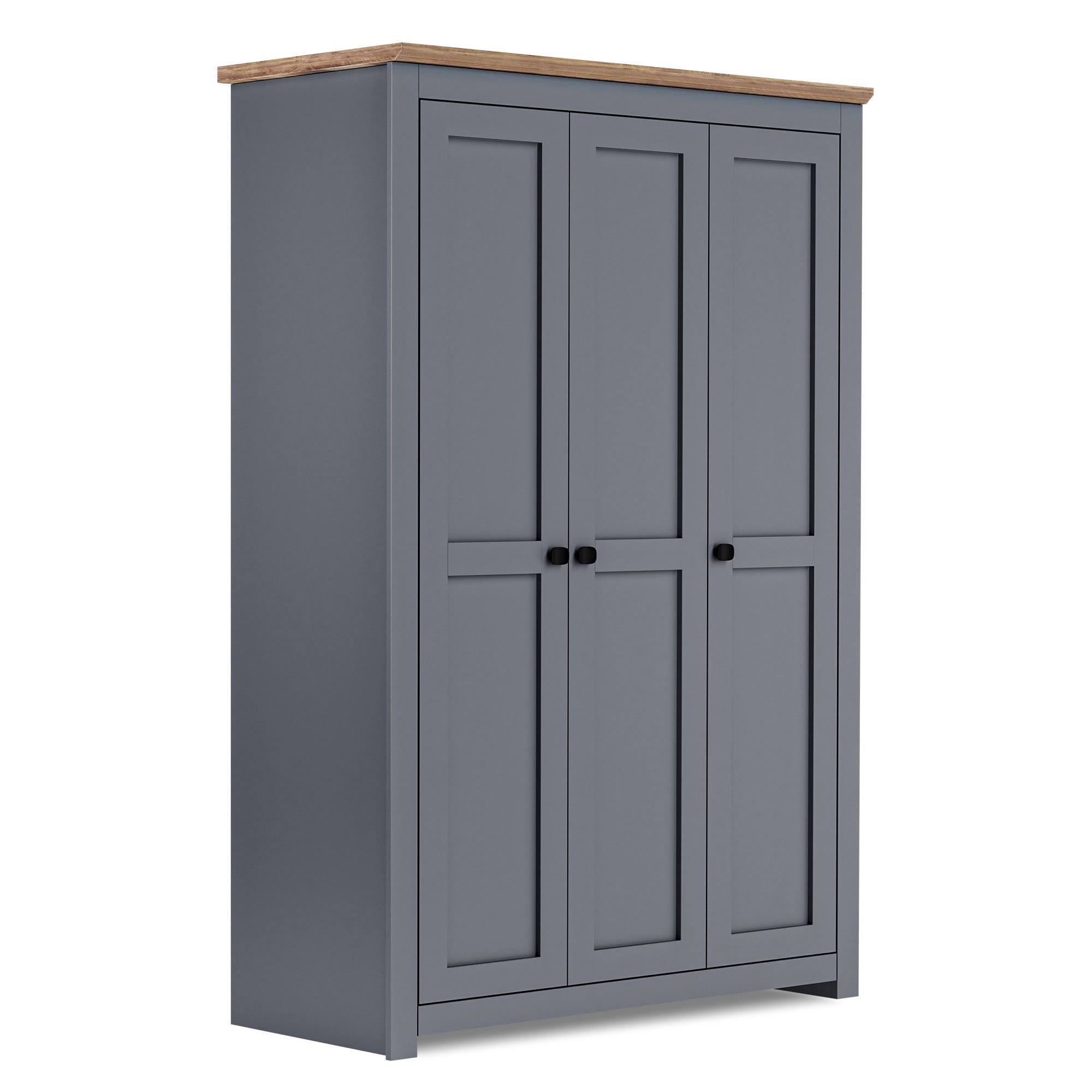 MILANA 3 Door Wardrobe Grey - 119cm