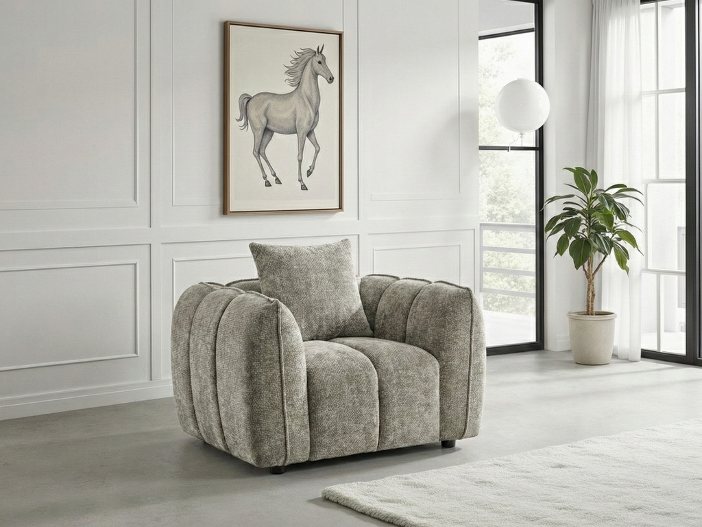 SERINZE Fabric Armchair - Mocha