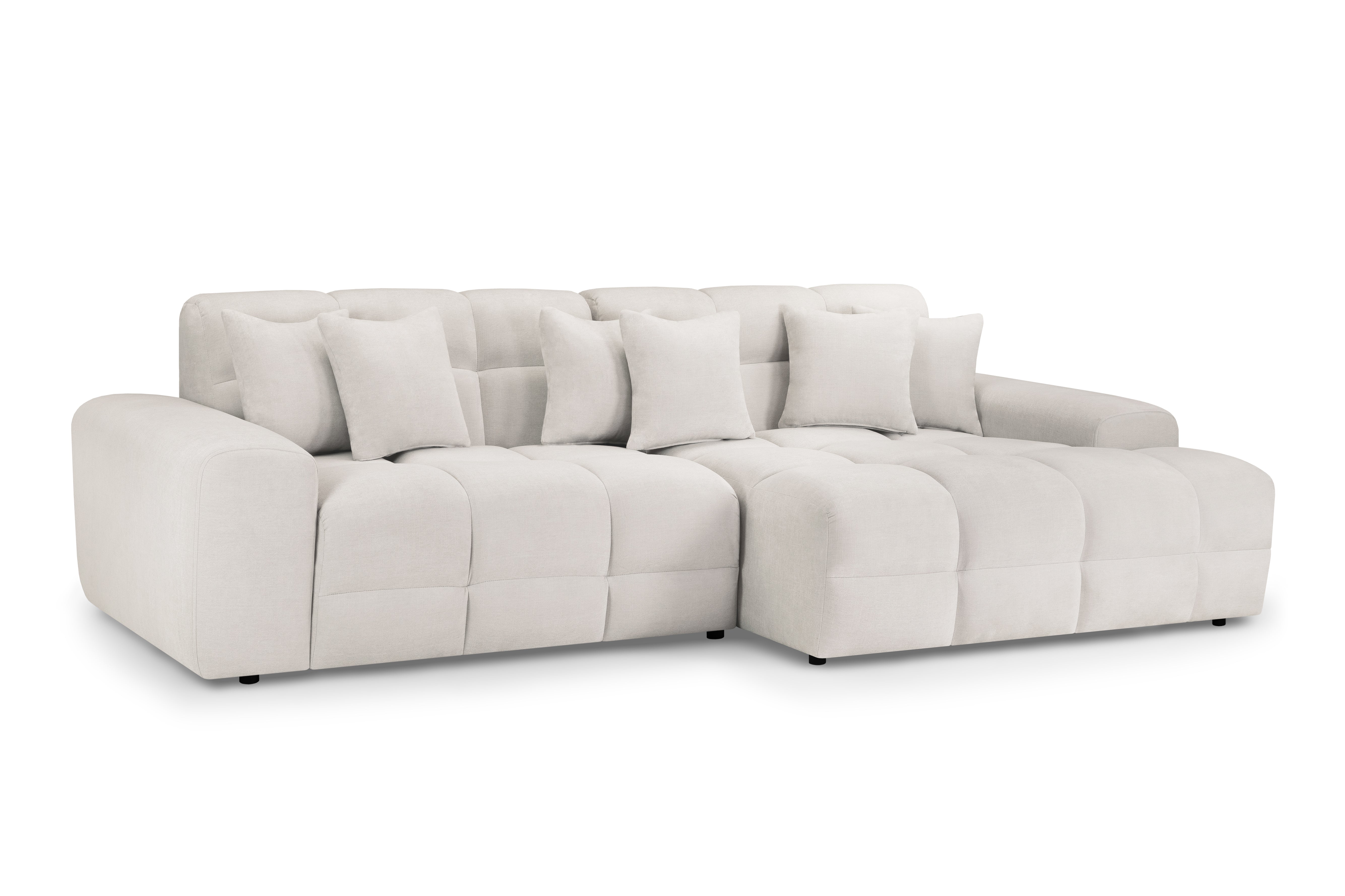 Corner Sofa - STACIE Corner Sofa Right Hand Beige 298cm