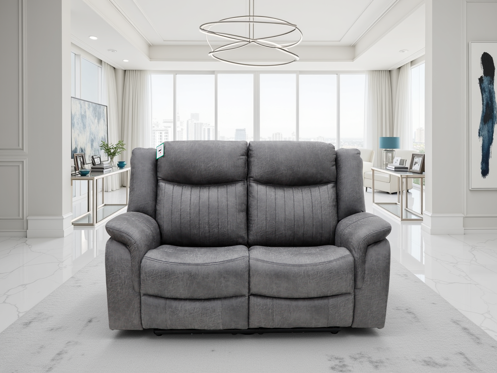 LAVENTO Fabric 2 Seater Electric Recliner Sofa - Grey