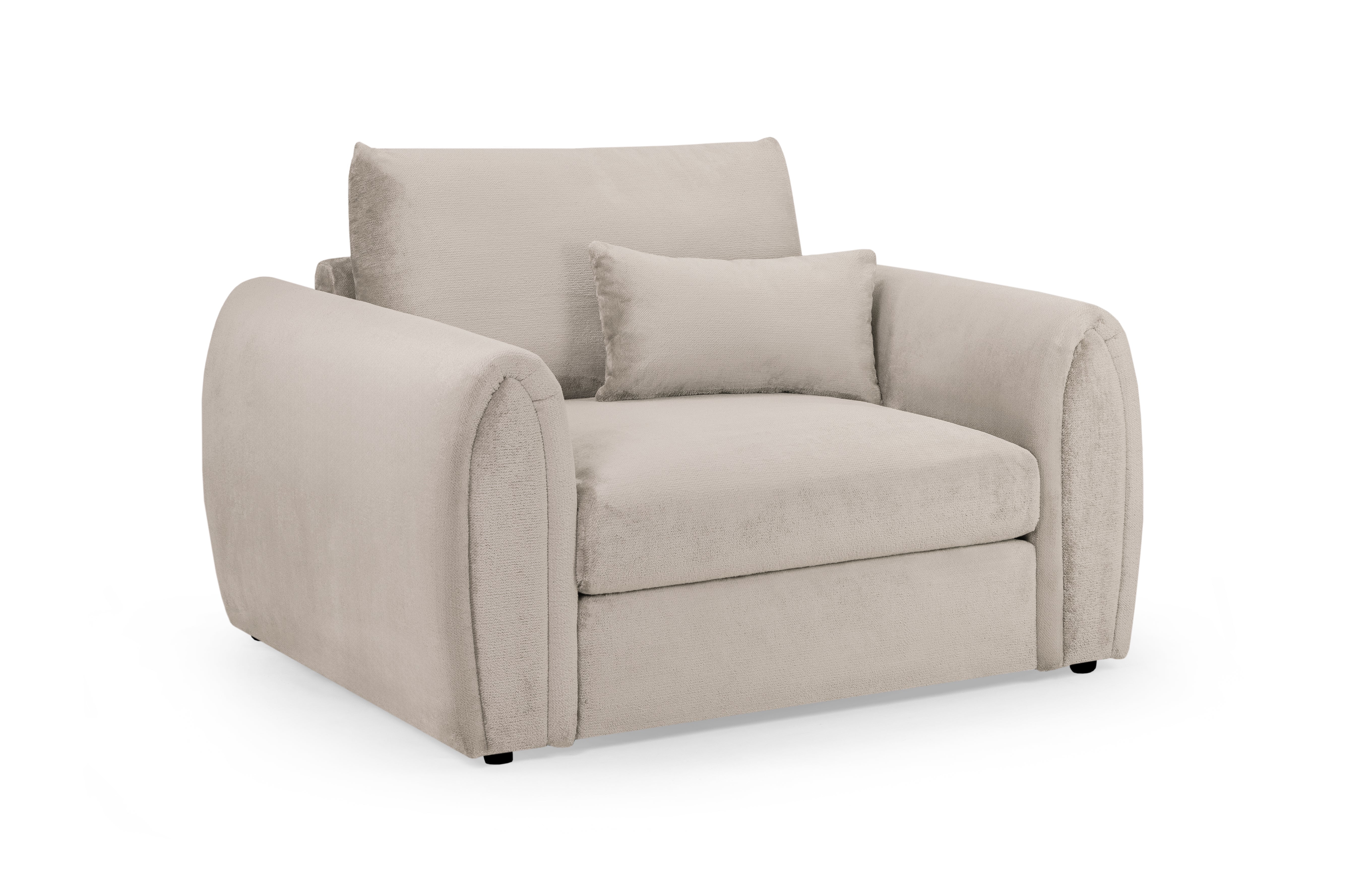 Armchair - ANDREW Velvet Armchair Sofa Mocha 138cm