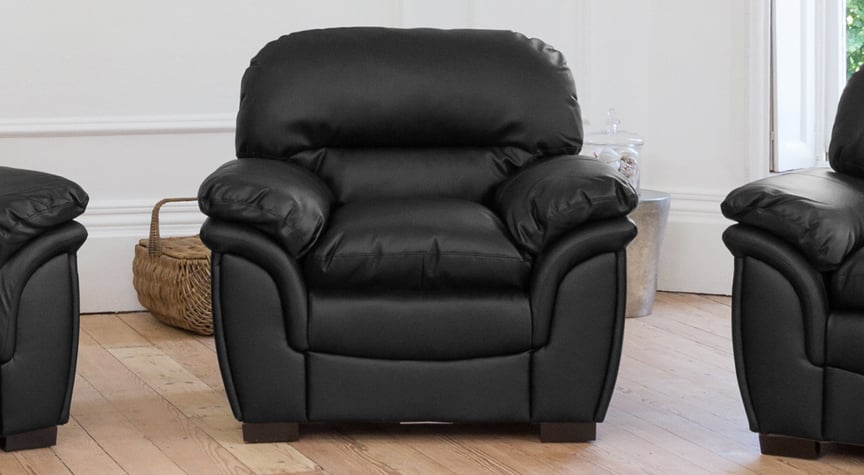 Armchir - NOCERA Leather Chair - Black