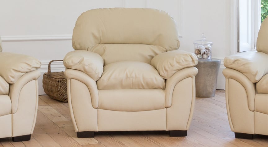 Armchir - NOCERA Leather Chair - Cream