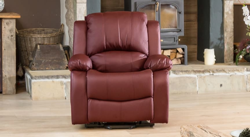 Armchair - THERMAVEL Leather Recliner Chair - Burgundy