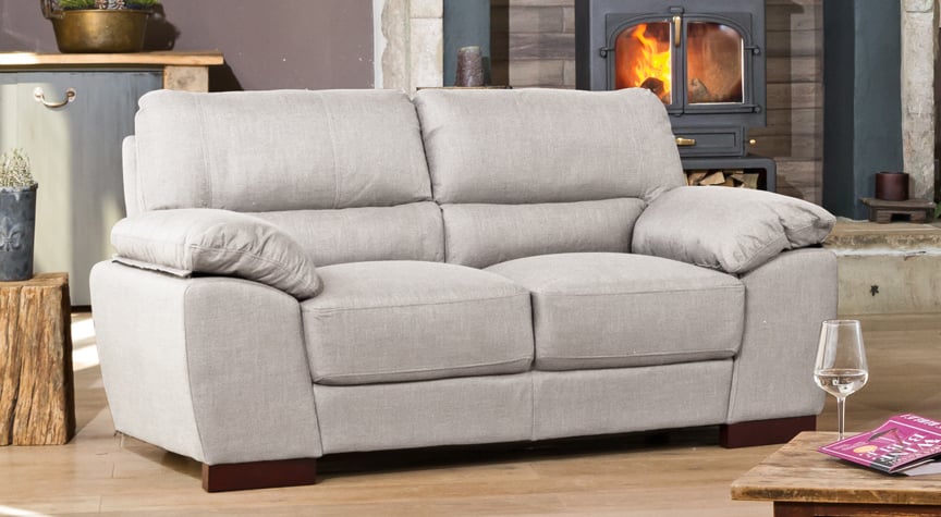2 Seater Sofa - ARVENA Fabric Sofa - Smoke