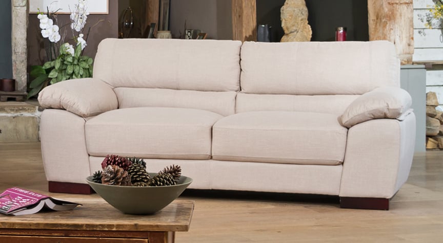 3 Seater Sofa - ARVENA Fabric Sofa - Sand