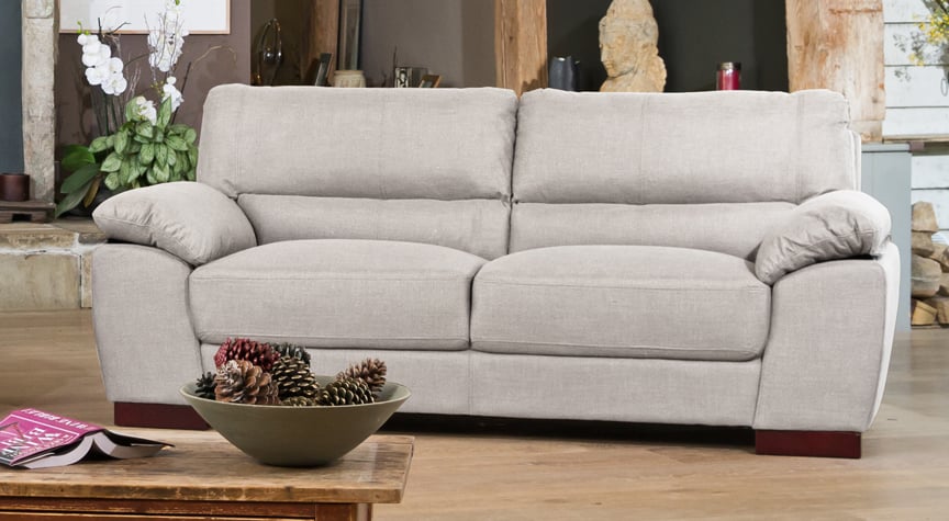 3 Seater Sofa - ARVENA Fabric Sofa - Smoke