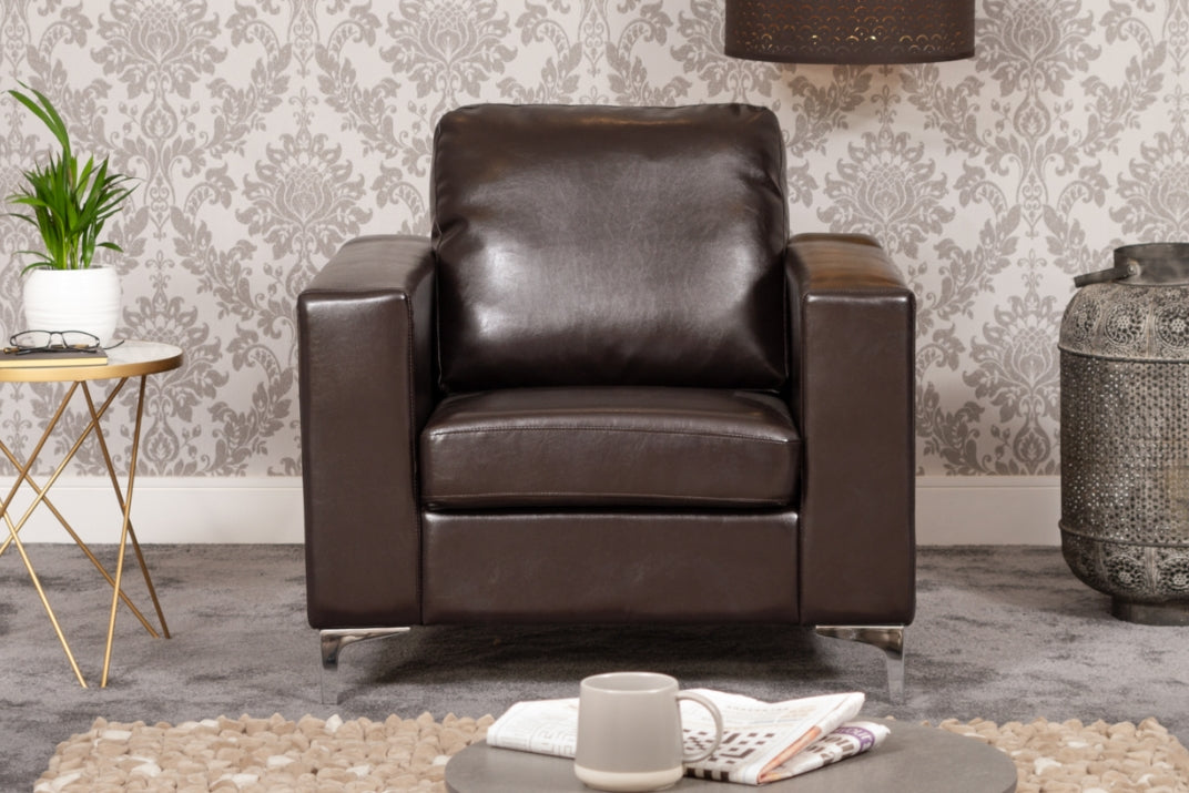 LUXORA Leather Armchair - Brown