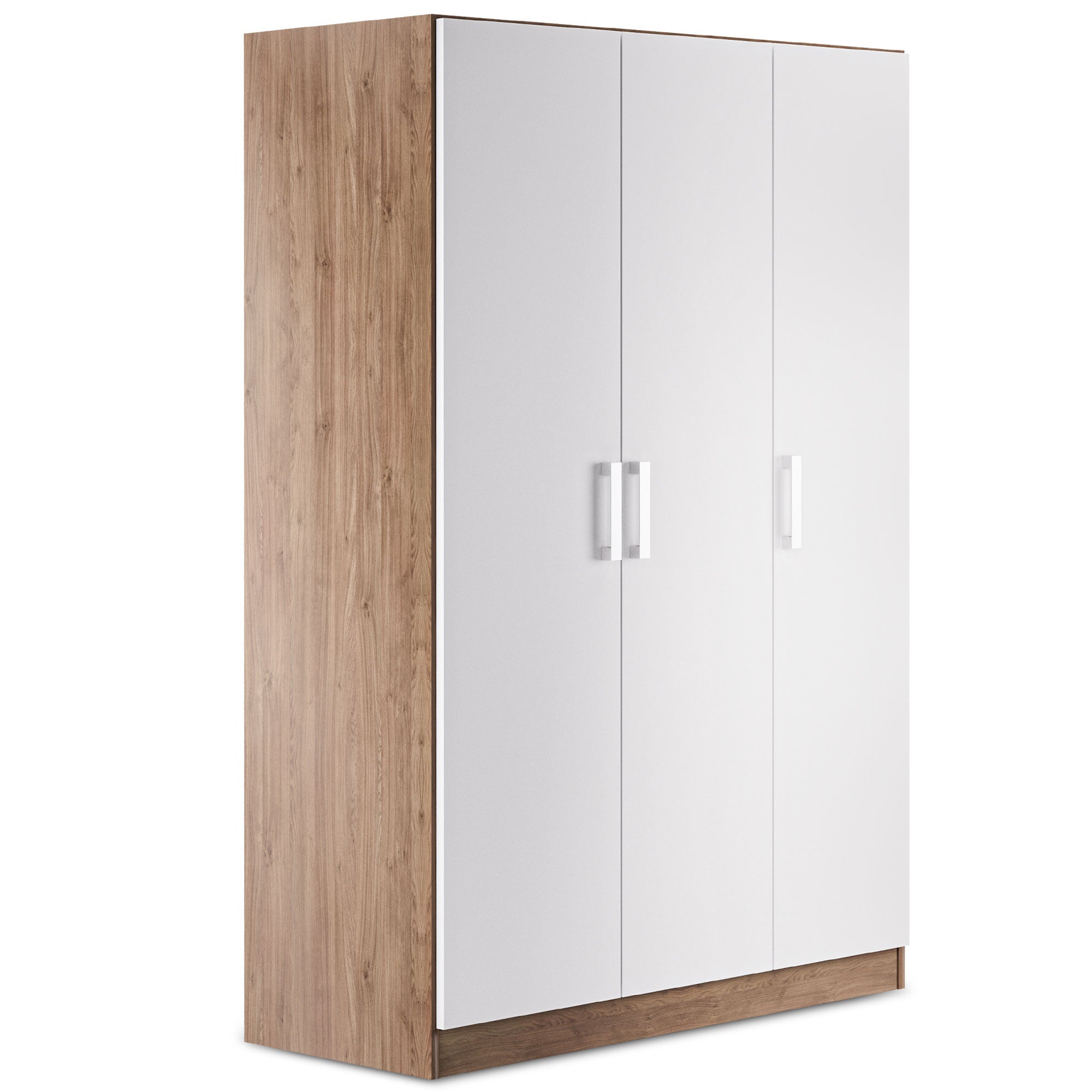 RUSI 3 Door Wardrobe Oak with White - 120cm