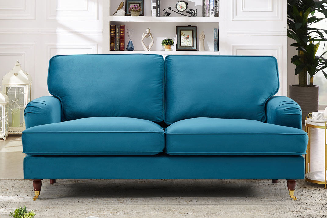 VELARO Velvet 2 Seater Sofa - Teal