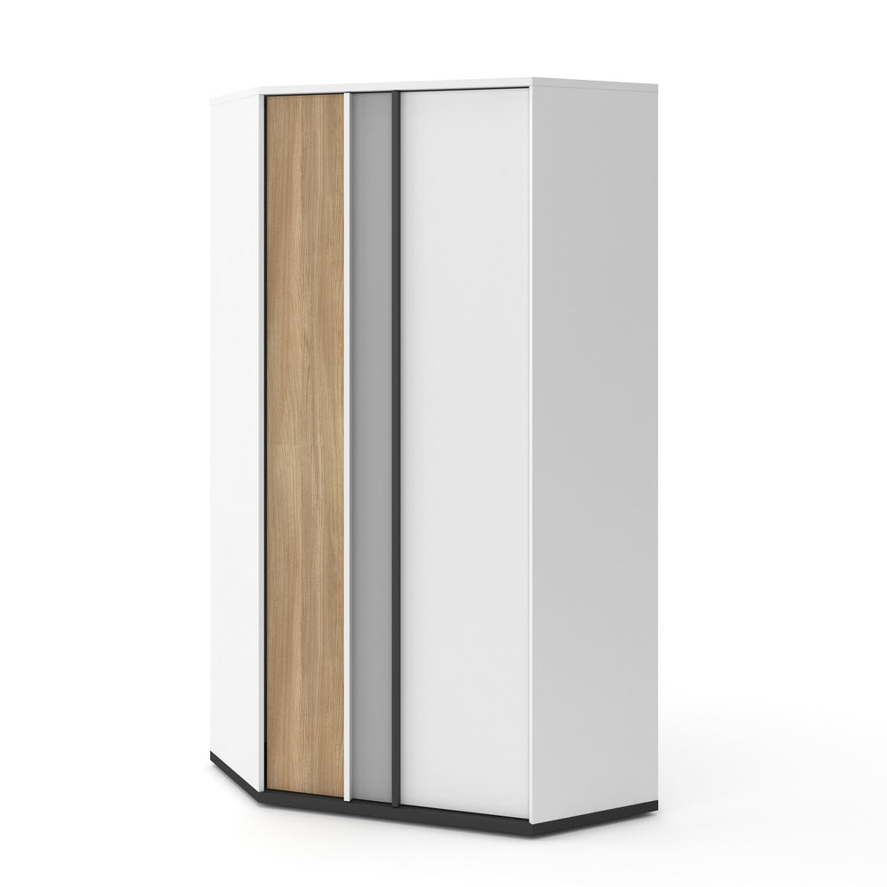 IPSWICH 2 Door Kids Corner Wardrobe White Matt - 95cm