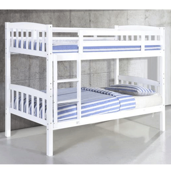 Erewash White Detachable Single Bunk Bed - Solid Wood