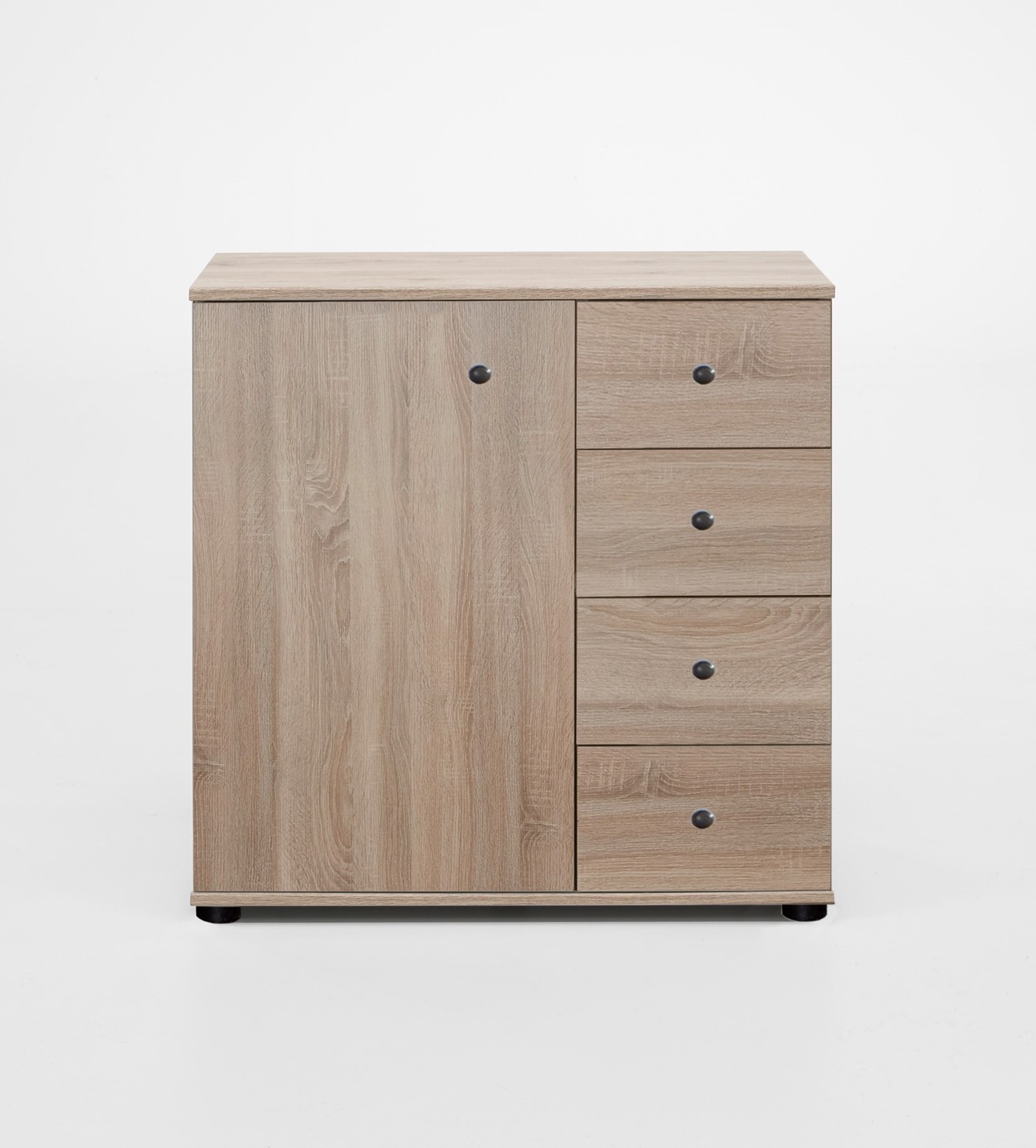 CROYDON Oak Finish Chest of Drawers - Medium-sized, 4 Drawers