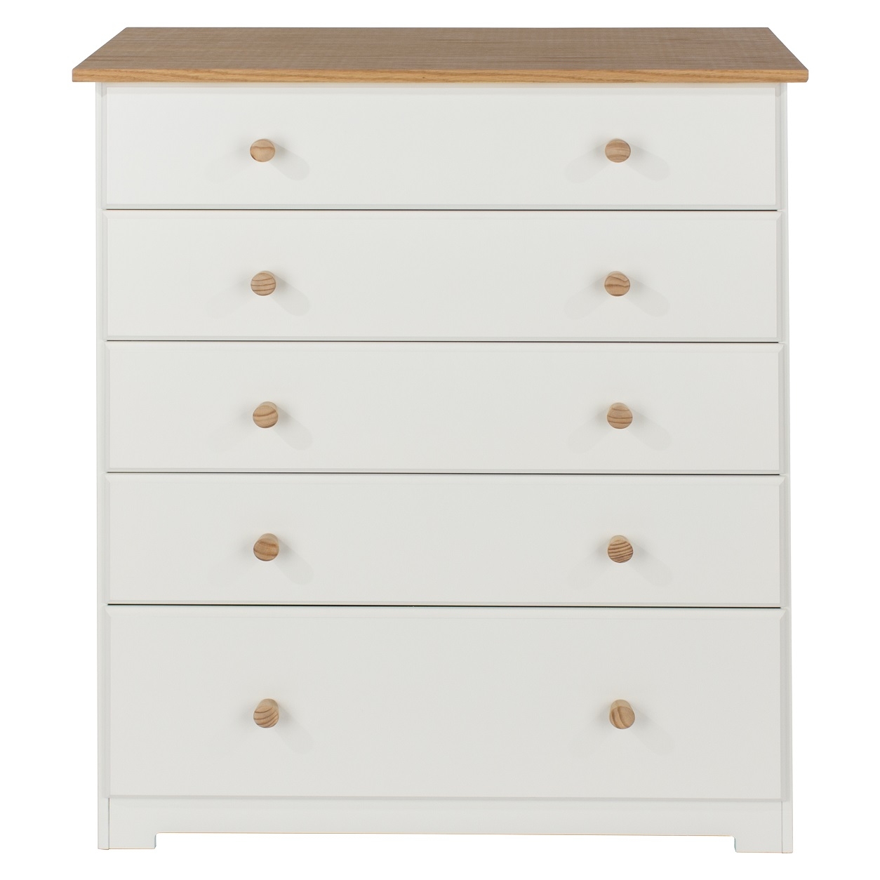 BLUSH White Chest of Drawers - Medium-sized, 5 Drawers