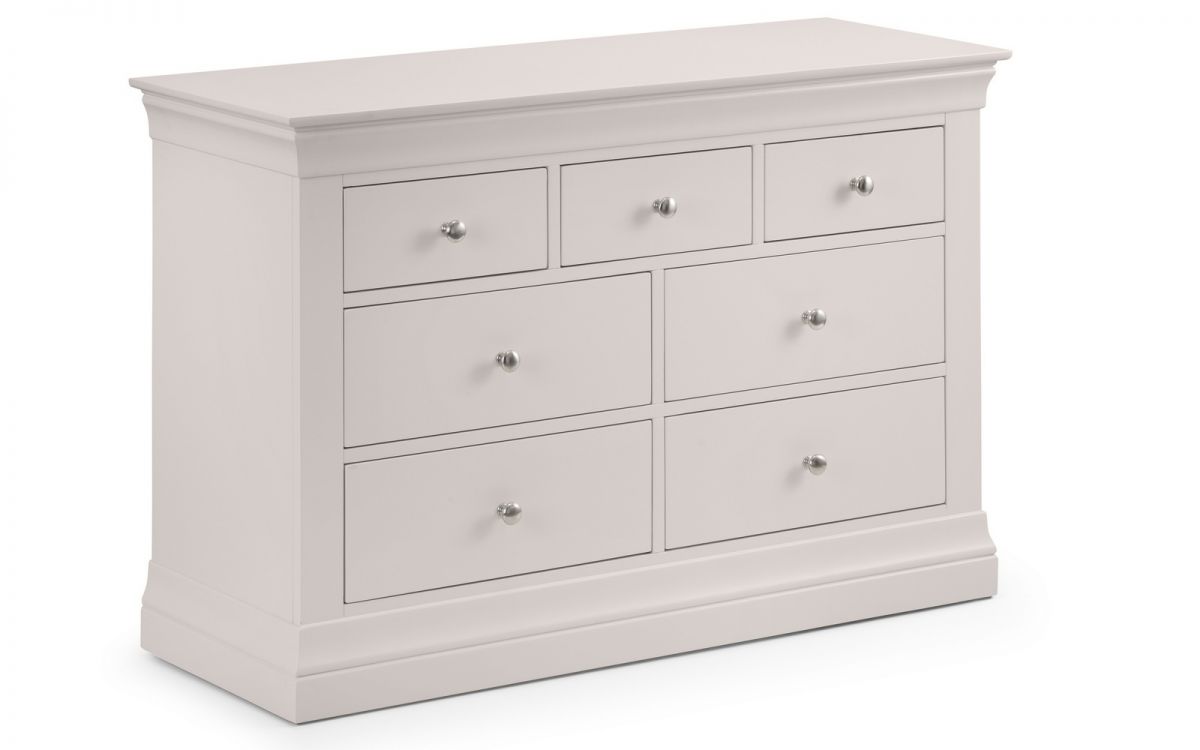 CASSIAN Grey Chest of Drawers - Large-sized, 7 Drawers