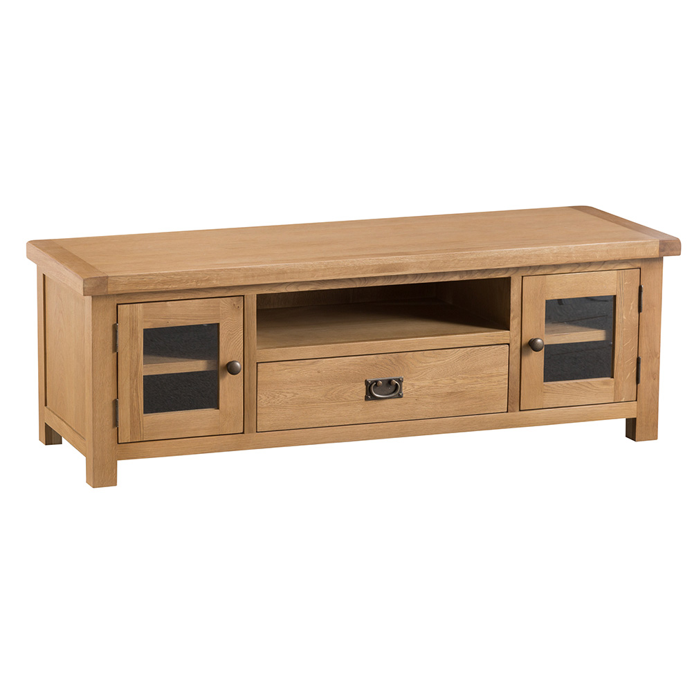 Classic Large TV Unit - Medium Oak Finish