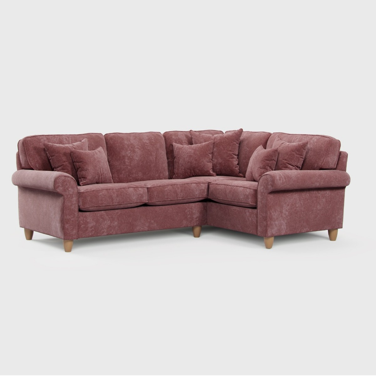 COASTAL Fabric 3 Seater Corner Sofa - Left Hand Facing - Deep Terra
