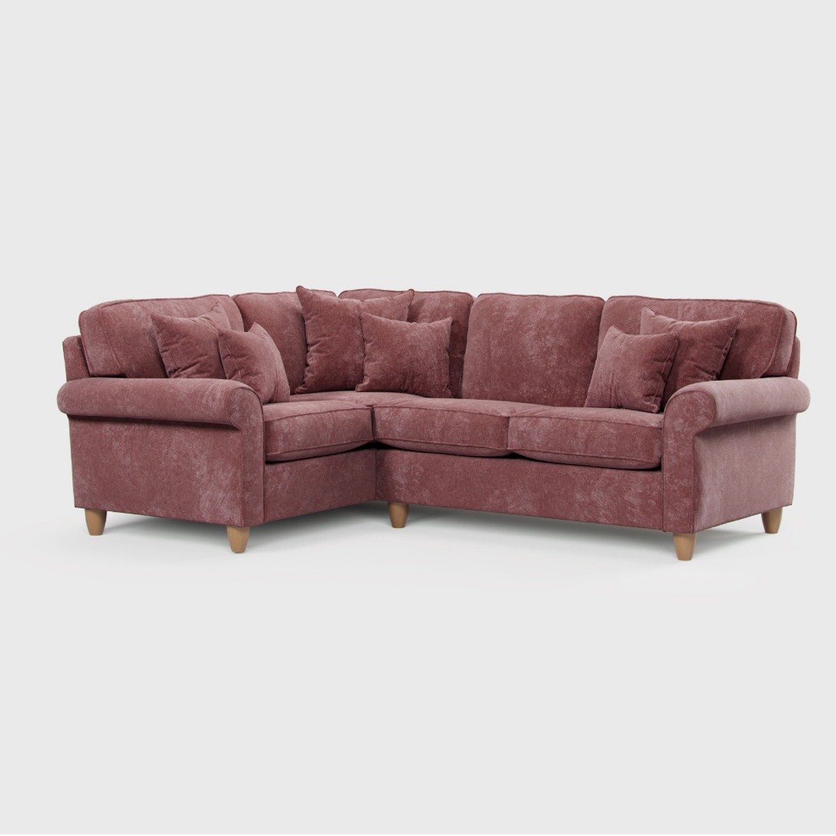 COASTAL Fabric 3 Seater Corner Sofa - Right Hand Facing - Deep Terra
