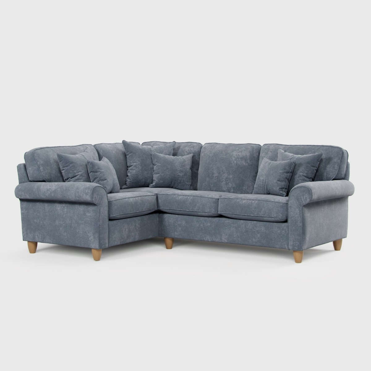COASTAL Fabric 3 Seater Corner Sofa - Right Hand Facing - Steel