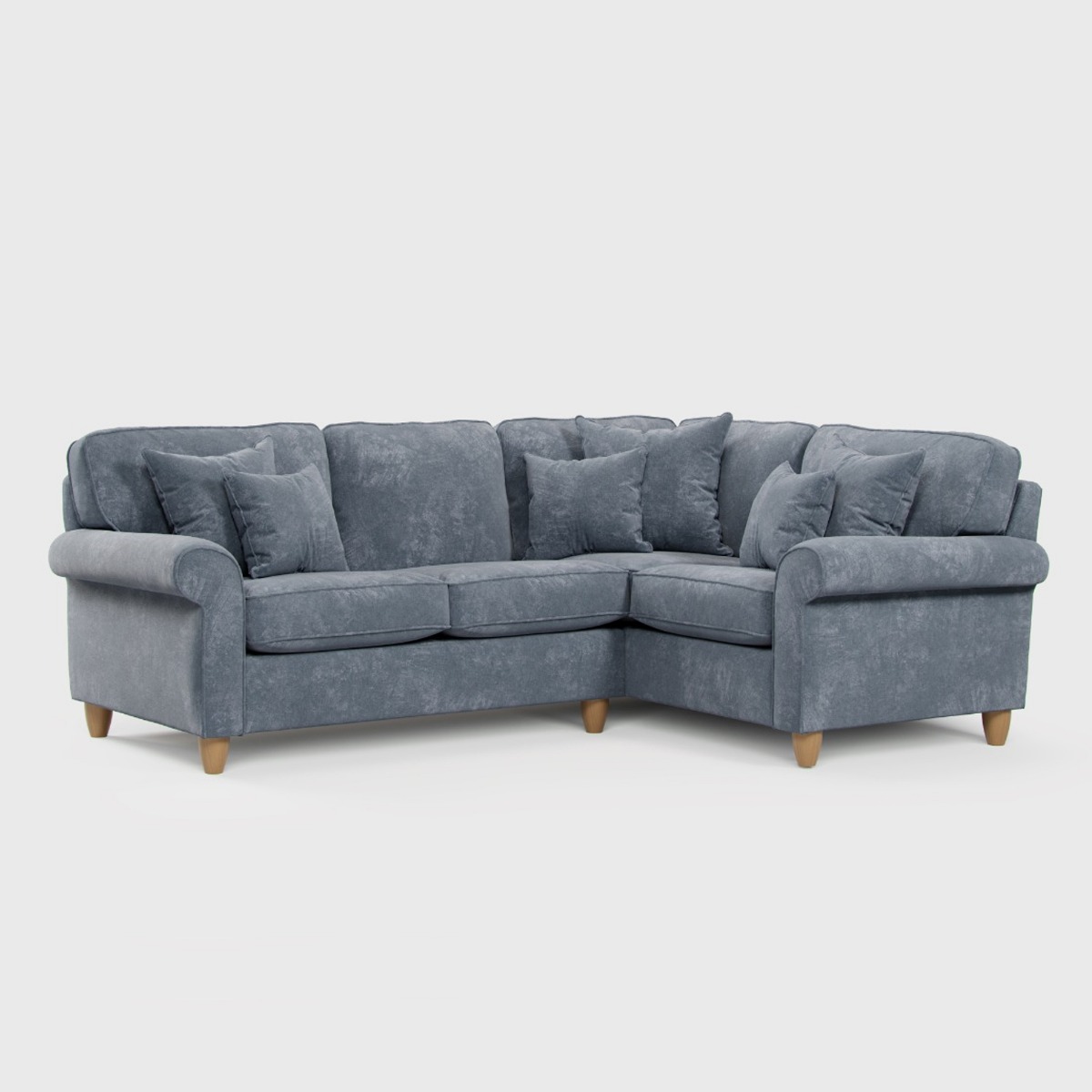 COASTAL Fabric 3 Seater Corner Sofa - Left Hand Facing - Steel