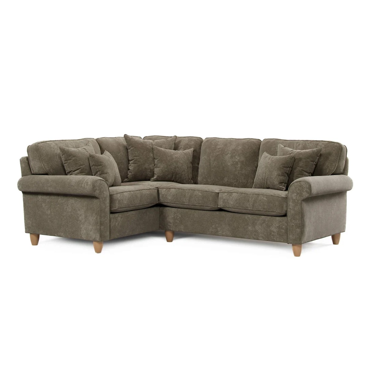 COASTAL Fabric 3 Seater Corner Sofa - Right Hand Facing - Winter Moss