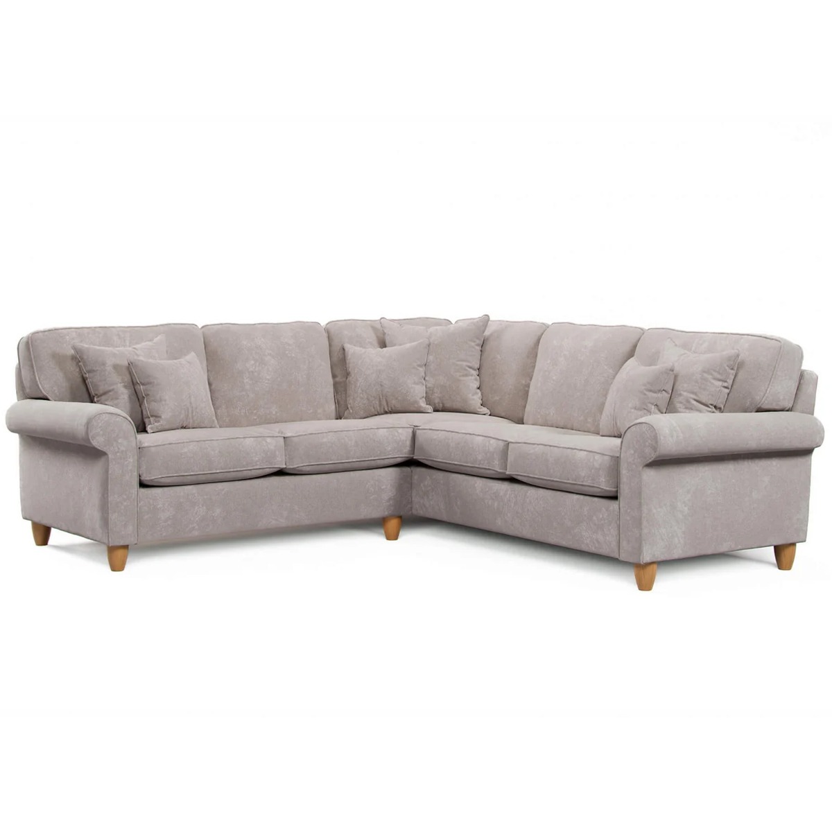 COASTAL Fabric 4 Seater Corner Sofa - Right Hand Facing - Beige