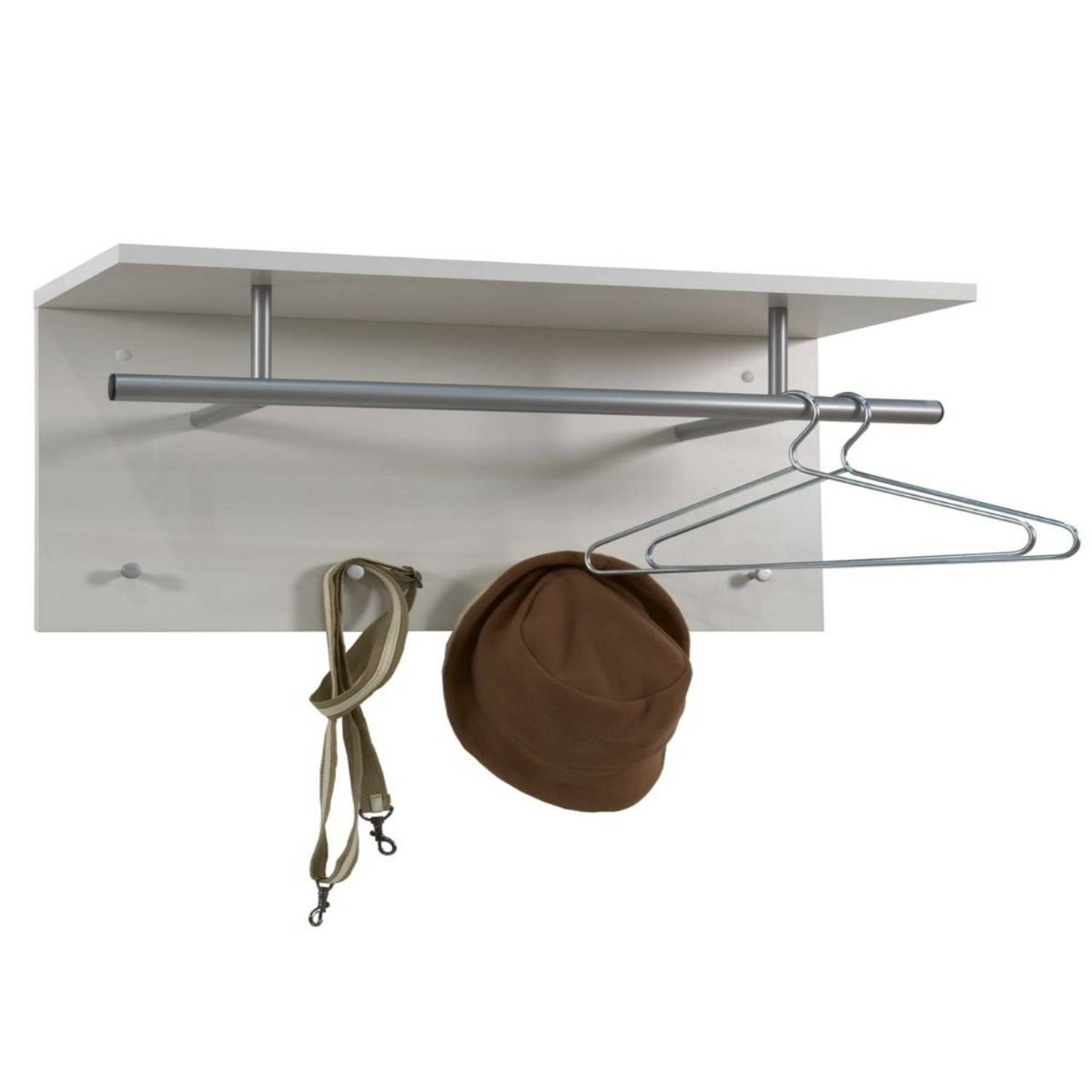 Spot Wall Mount Coat Hanging Rack - White Gloss