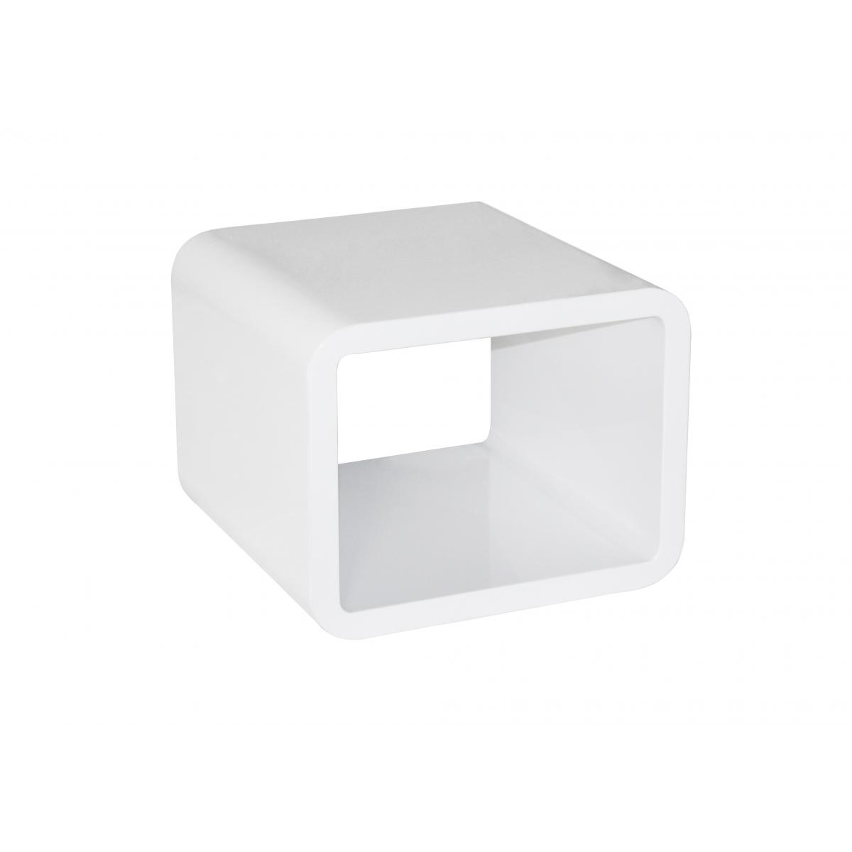 Totnes High Gloss Square Lamp Stand Table - White