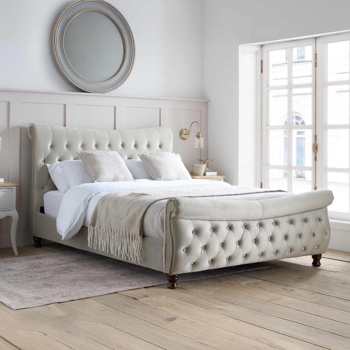 Birlea Copenhagen Warm Stone Fabric Bed Frame - Kingsize 5ft