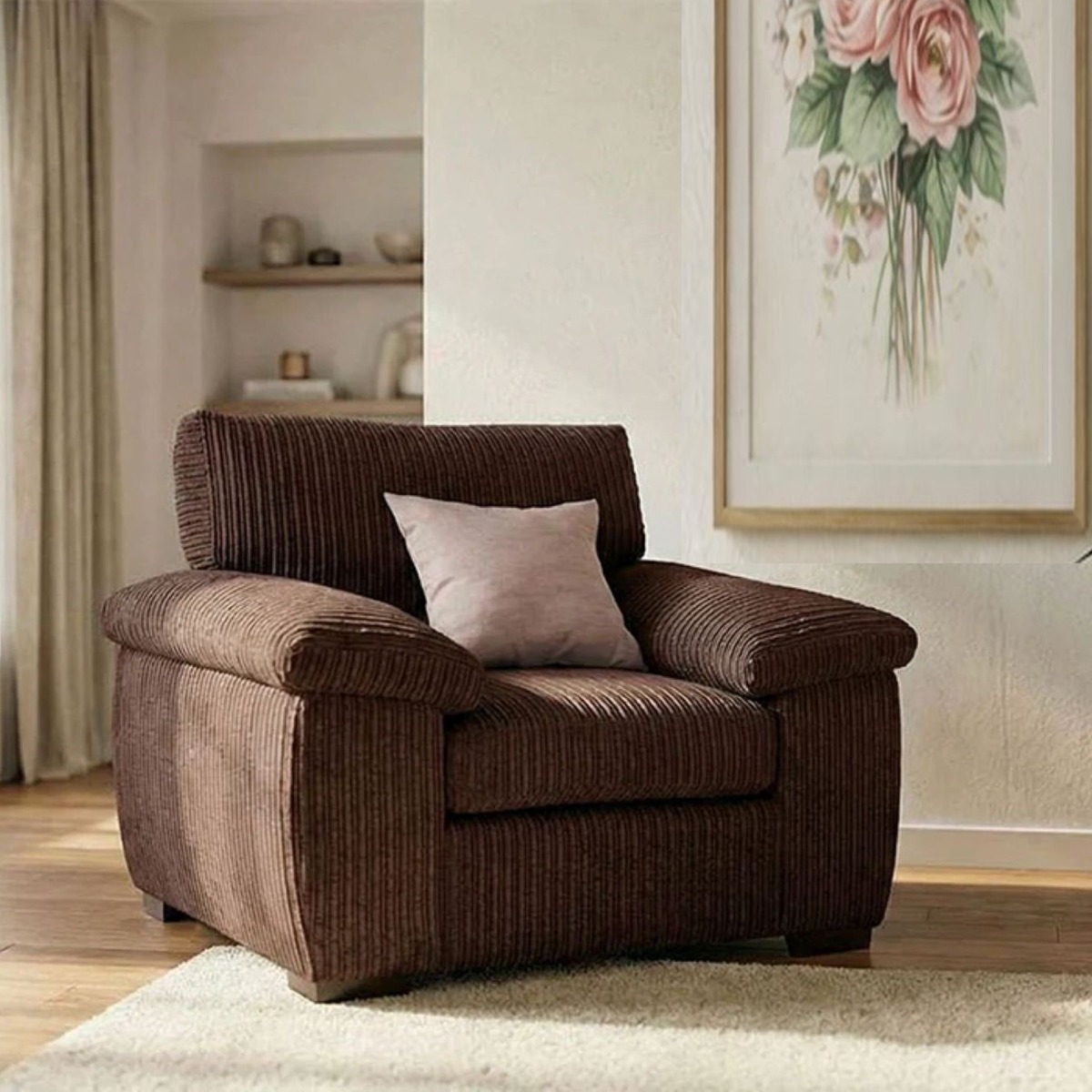 CORDURA Jumbo Cord Armchair - Chocolate