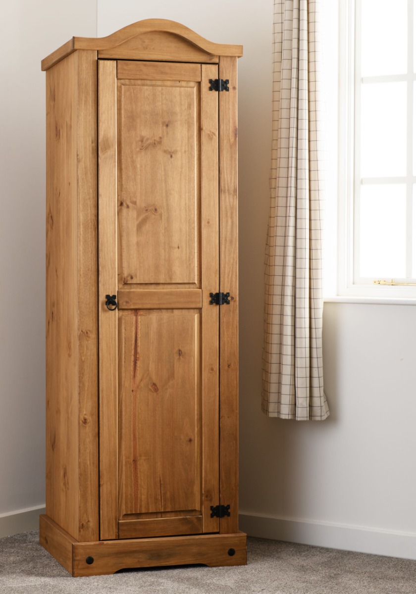 CLACTON 1 Door Wardrobe Pine Wood - 61cm
